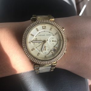 Michael Kors gold and horn watch